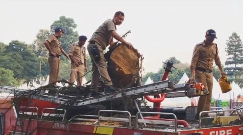 चंद मिनट की तेज हवा उखाड़ गई कई विशाल पेड़, फायर ब्रिगेड की गाड़ी और पांच दुकानें दबीं, एसपी ऑफिस भी आया पेड़ के नीचे